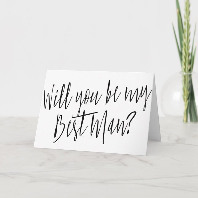 Modern Calligraphy "Will you be my best man" Invitation (Front)
