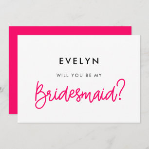 Modern calligraphy Will you be my bridesmaid card