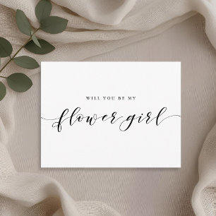 Modern Calligraphy Will You Be My Flower Girl Invitation Postcard