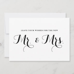 Modern Calligraphy Wishes for the new Mr. & Mrs. Advice Card