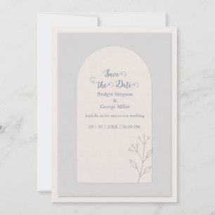 Modern calm Arch Botanical minimal Wedding Invitation