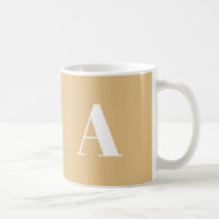 Modern camel beige custom monogram initial letter
