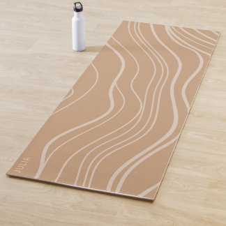 Modern Camel Brown Wave Personalised Yoga Mat