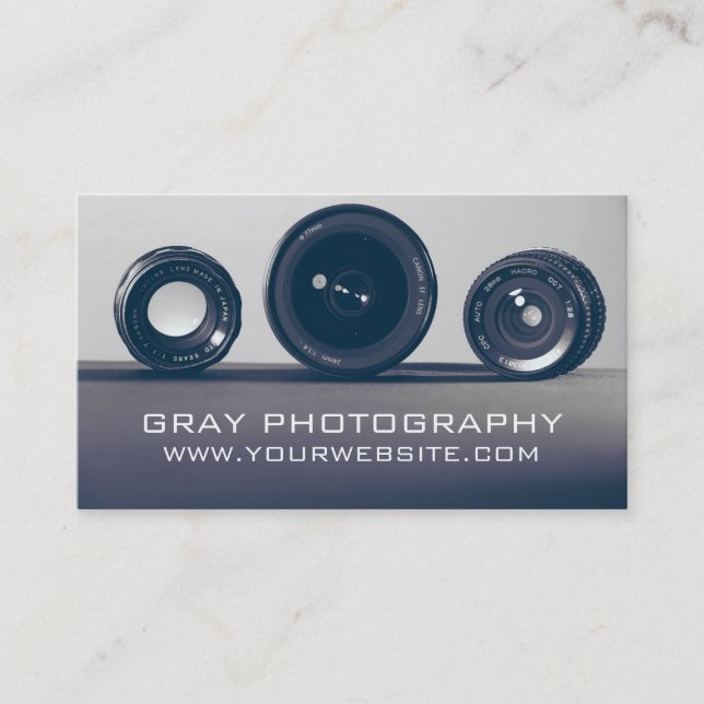 Modern Camera Photography Business Card (Front)