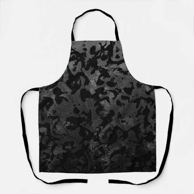 Modern Camo -Black and Dark Grey- camouflage Apron (Front)