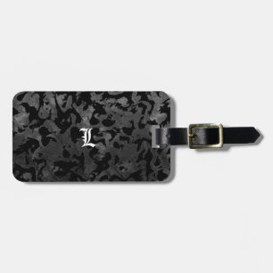 Modern Camo -Black and Dark Grey- camouflage Luggage Tag