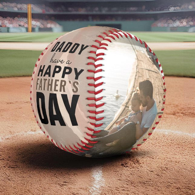 Modern Camouflage Happy Father`s Day Photo Collage Baseball (Creator Uploaded)