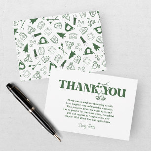 Modern Camp Green Bachelorette  Thank You Card