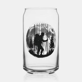 Modern Camping Hiking Lover Mountain outdoors Can Glass