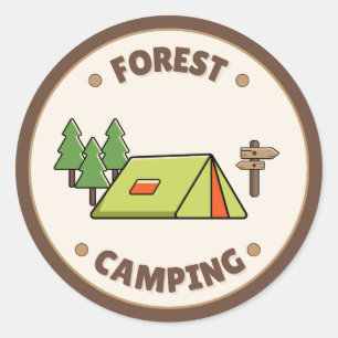 Modern Camping outdoor adventure adventure Classic Round Sticker