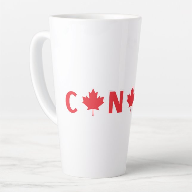 Modern canada canadian country Flag Souvenir Latte Mug (Left Angle)