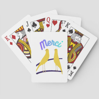 Modern Canary & "Merci" - Japandi Style Art Playing Cards