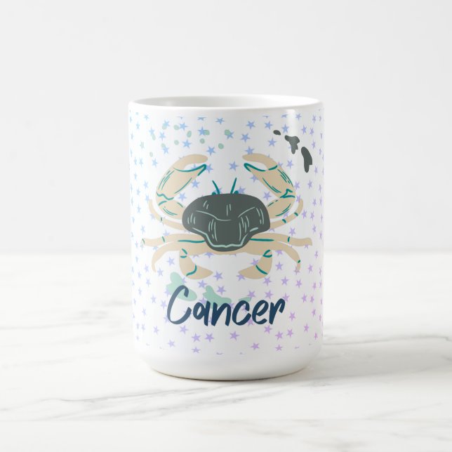Modern Cancer Crab Zodiac  Coffee Mug (Center)