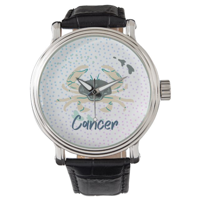 Modern Cancer Crab Zodiac  Watch (Front)