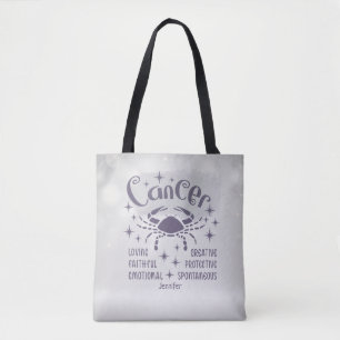 Modern Cancer Zodiac Horoscope Personalised    Tote Bag