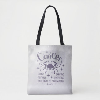 Modern Cancer Zodiac Horoscope Personalised Tote Bag