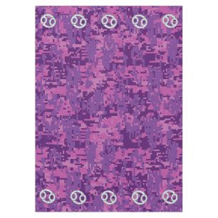 Modern Cancer Zodiac Sign Pink Digital Camouflage Tablecloth