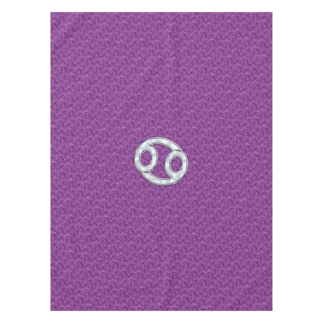 Modern Cancer Zodiac Sign Pink Digital Camouflage Tablecloth (Front)