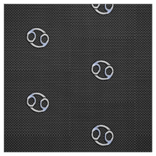 Modern Cancer Zodiac Symbol Carbon Fibre Print Fabric