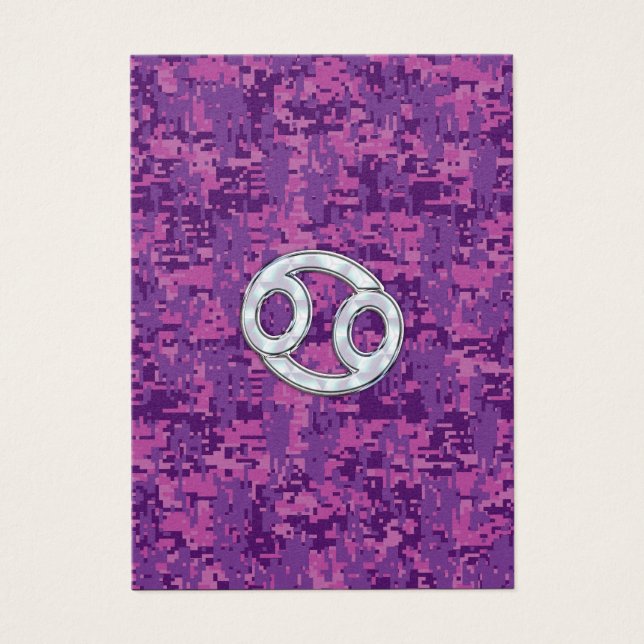 Modern Cancer Zodiac Symbol on Pink Digital Camo (Front)