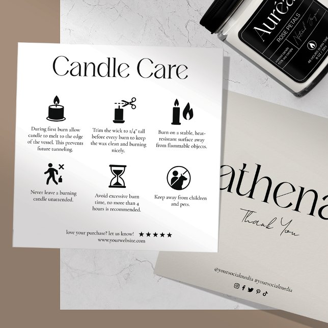 Modern Candle Care Card (Creator Uploaded)