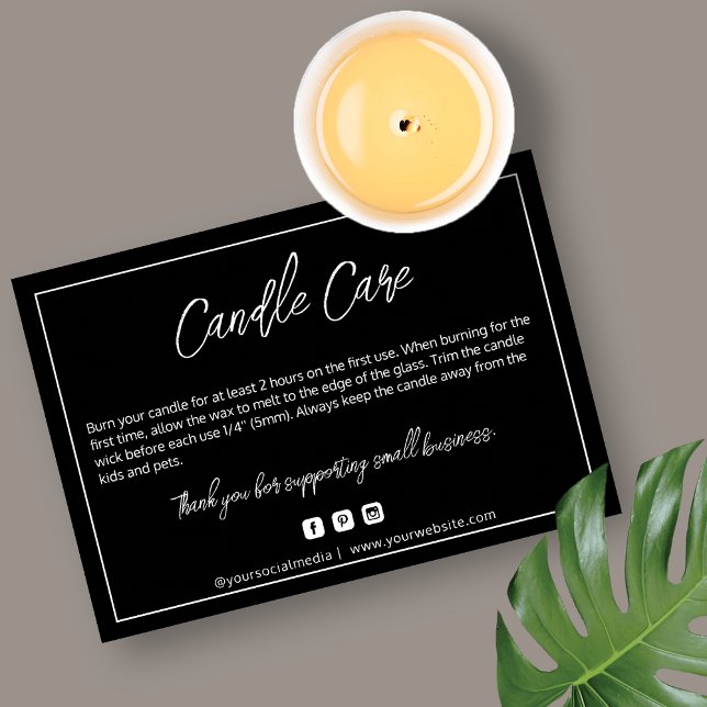 Modern Candle Care Card (Creator Uploaded)