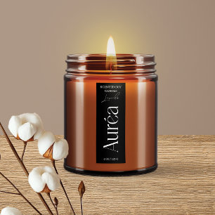 Modern Candle Jar Thin Vertical Label