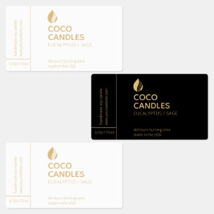 Modern Candle Logo Label  