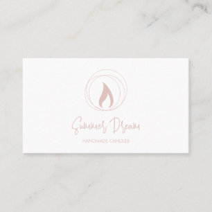 Modern Candle Maker Blush Pink Minimal Candlemaker Business Card