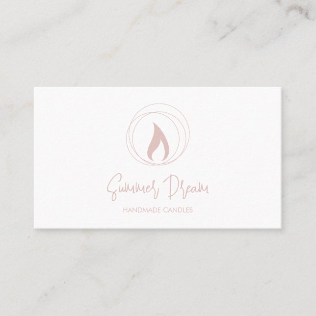 Modern Candle Maker Blush Pink Minimal Candlemaker Business Card (Front)