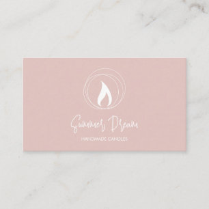 Modern Candle Maker Blush Pink Minimal Candlemaker Business Card