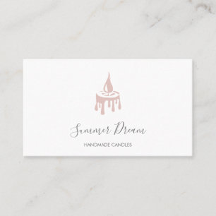 Modern Candle Maker Blush Pink Minimalist Bees Wax Business Card