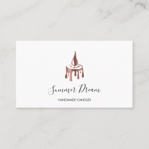 Modern Candle Maker Rose Gold Aesthetic Bees Wax Business Card
