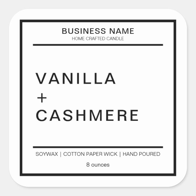 Modern Candle Product Label (Front)