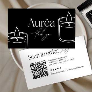 Modern Candle QR Code Business Card