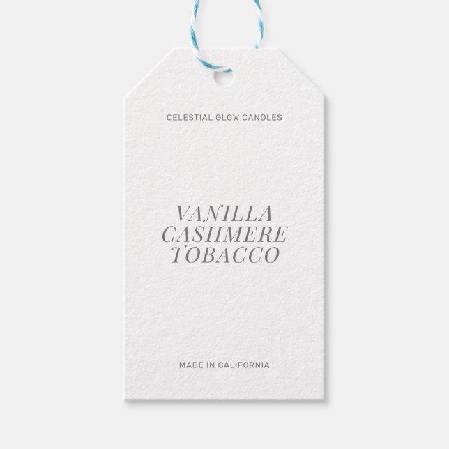 Modern candle simple branding gift tag (Front)