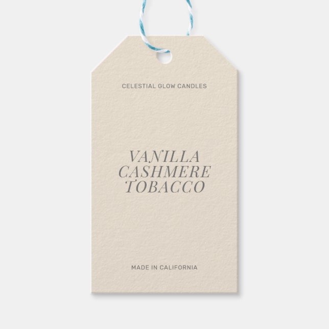 Modern candle simple branding gift tag (Front)