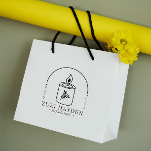 Modern Candle Small Busines, Custom Large  Rubber Stamp