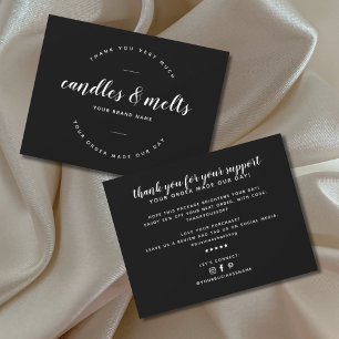 Modern candles and melts small business thank you card