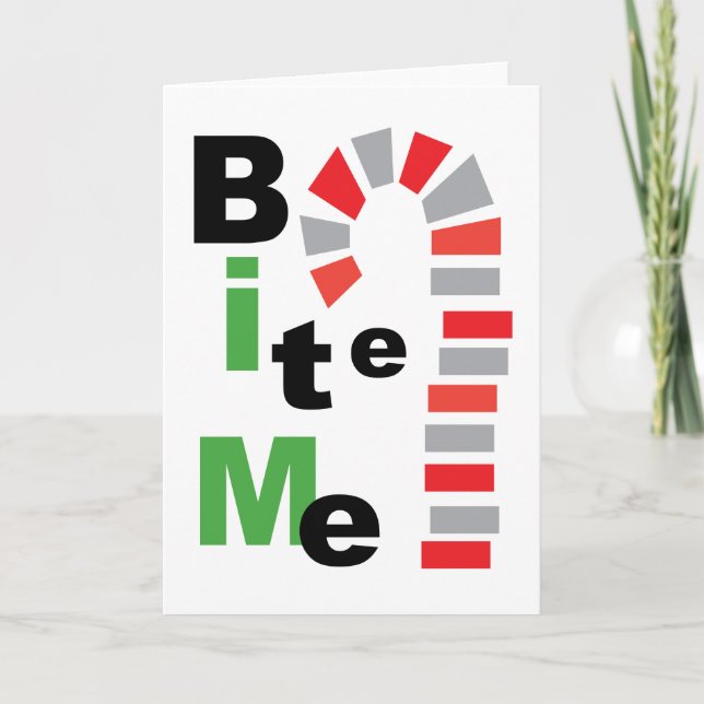 Modern Candy Cane Holiday Card (Front)