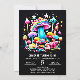 Modern Candyland Colourful Birthday Invitation
