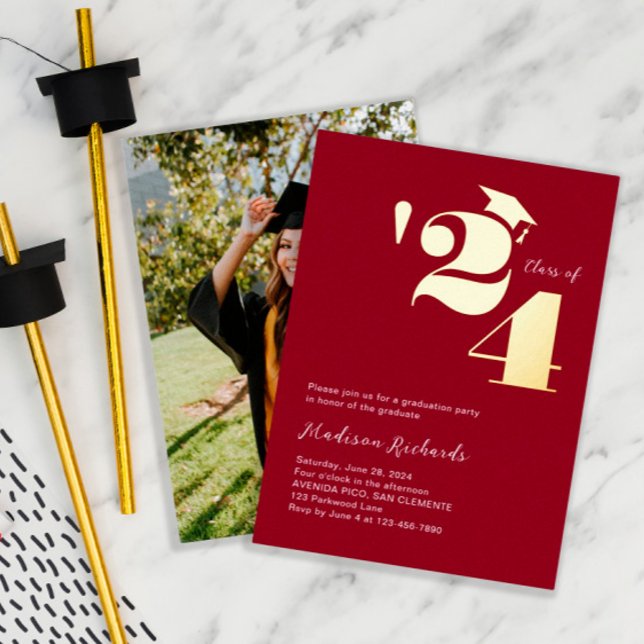 Modern Cap and Year Photo Graduation Party (Creator Uploaded)