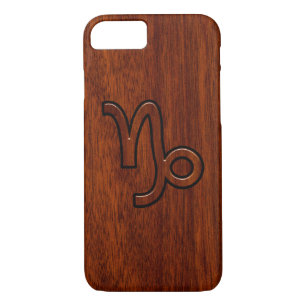 Modern Capricorn Symbol in Mahogany Style print iPhone 8/7 Case