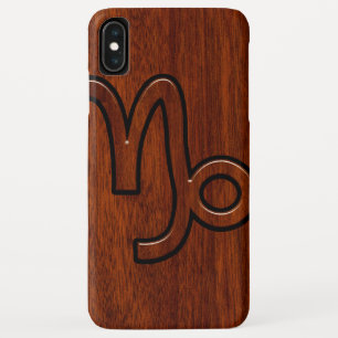 Modern Capricorn Symbol in Mahogany Style print iPhone XS Max Case