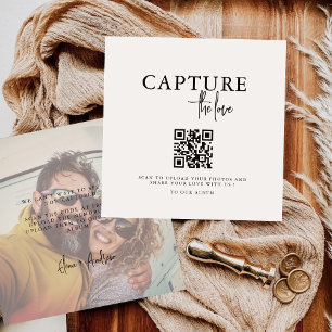 Modern Capture the Love QR Code Table Cards