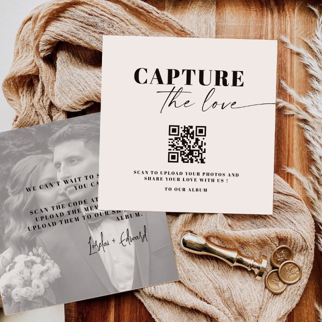 Modern Capture the Love QR Code Table Cards (Creator Uploaded)