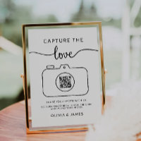 Modern Capture the Love QR Code Wedding Sign,