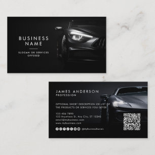 Modern Car/Auto Non Logo QR Code & Social Media Business Card