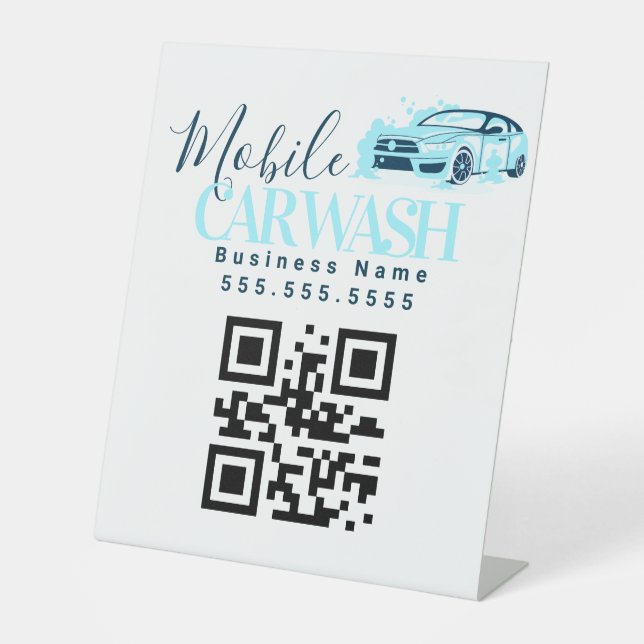 Modern Car Detailer QR Code Sign (Front)