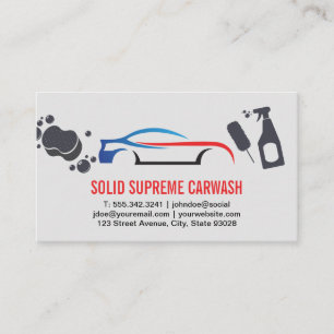 Modern Car Logo Car Wash Tools Business Card